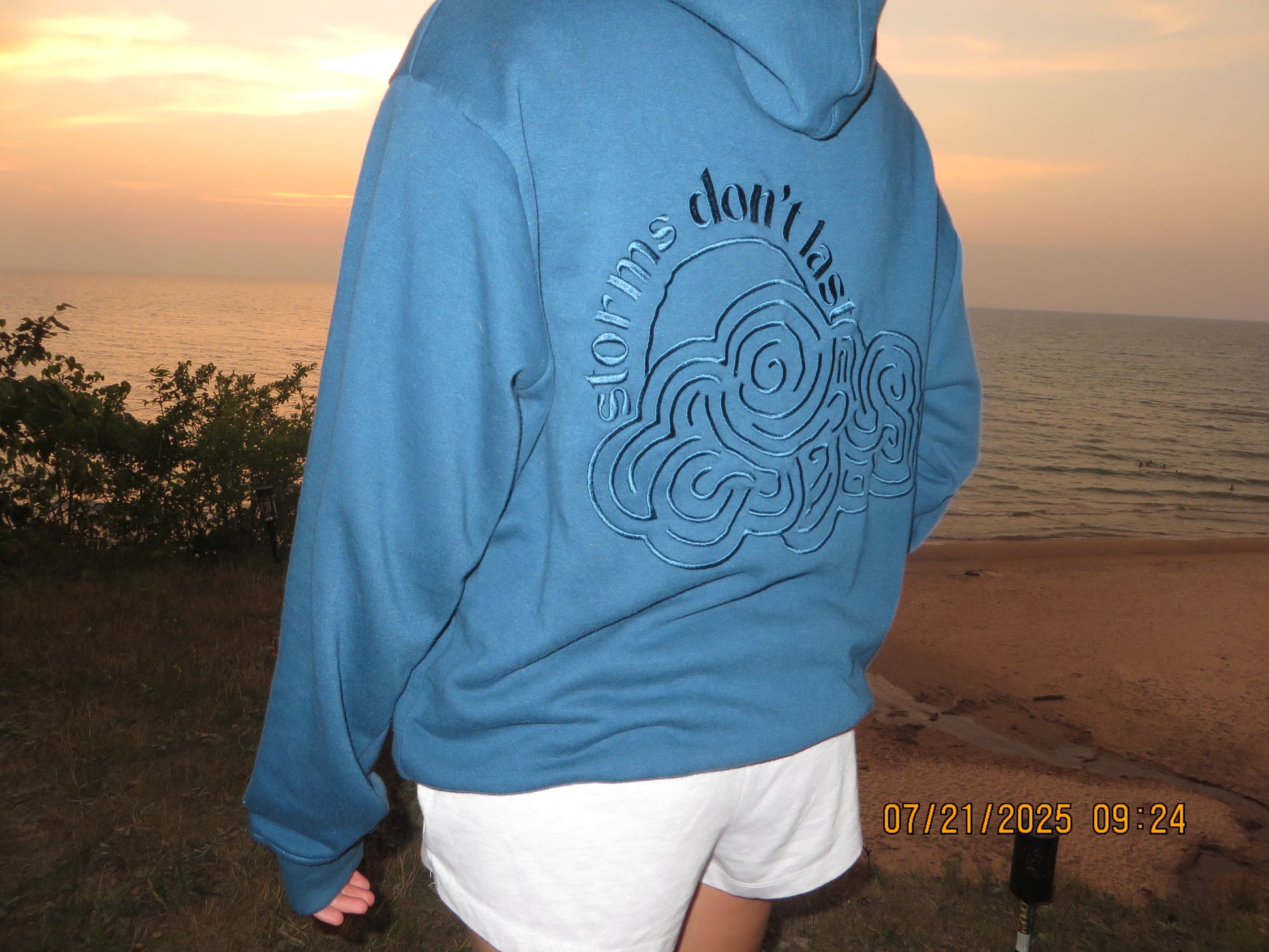 Storms Don't Last Hoodie Dark Cyan