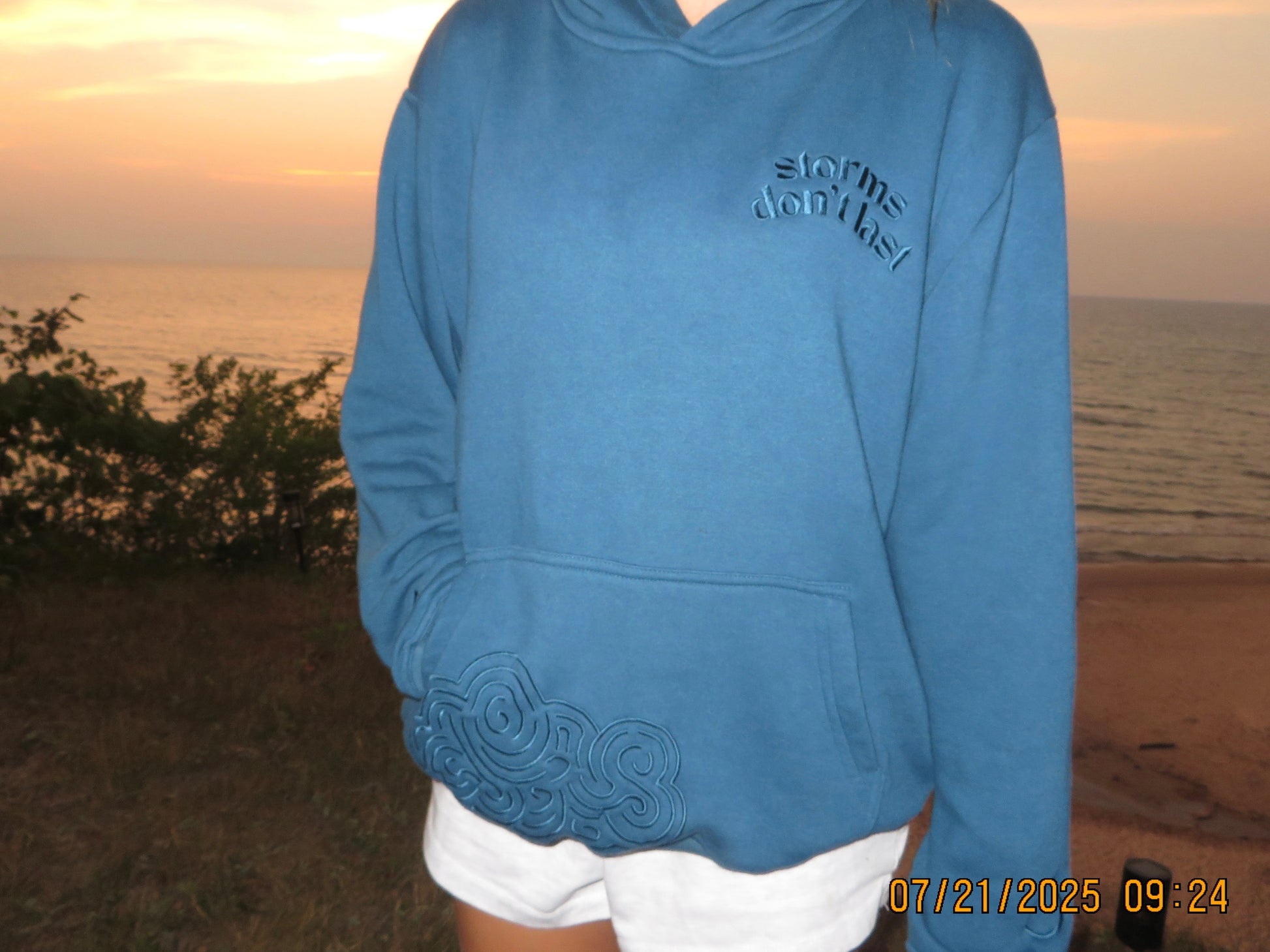 Storms Don't Last Hoodie Dark Cyan