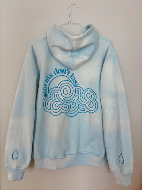 Storms Don't Last Hoodie Light Blue Sunfade