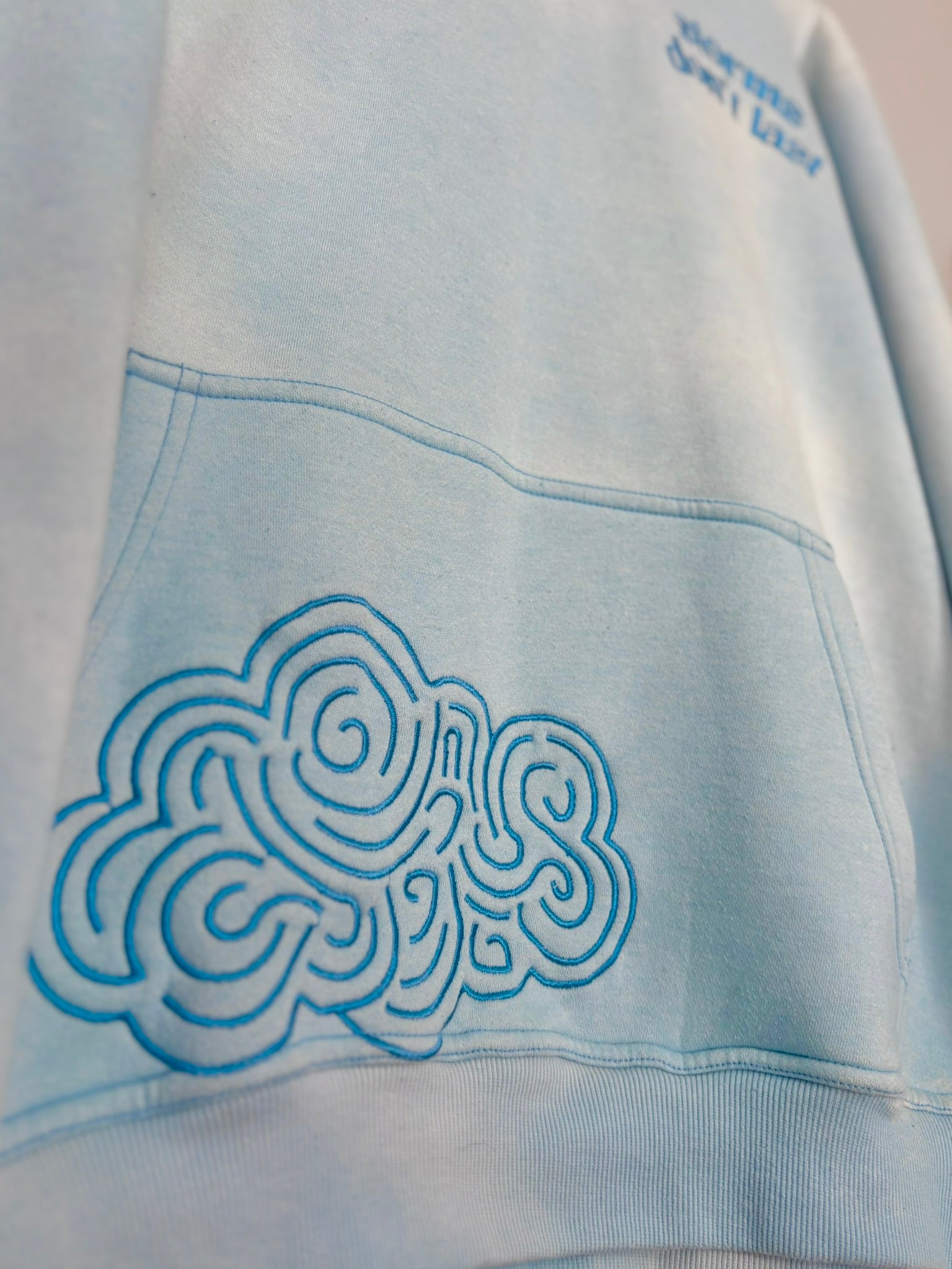 Storms Don't Last Hoodie Light Blue Sunfade